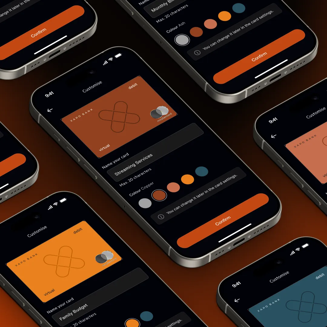 Customize Virtual Debit Cards – Mobile UI Preview